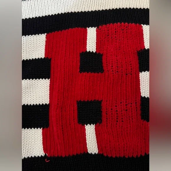 Vintage Tommy Hilfiger 90's Deadstock Sweater Varsity Big H Mock Prep Sz M - Picture 4 of 8